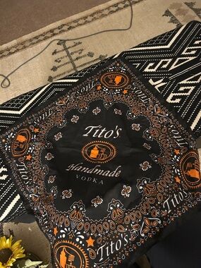Tito's Handmade Vodka Black & Orange Bandana